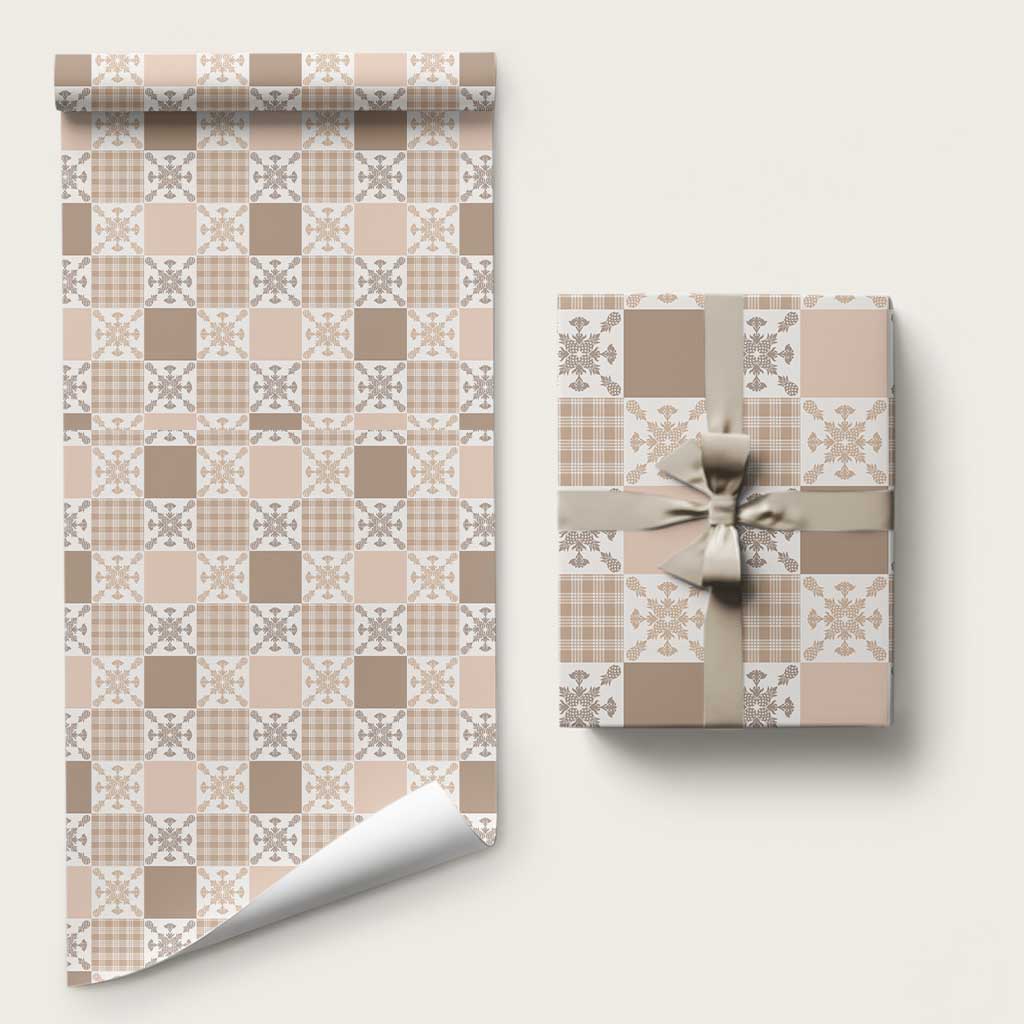 Hawaiian Palaka Quilt Pattern Wrapping Paper Hawaii Culture Pineapple - Polynesian Pride