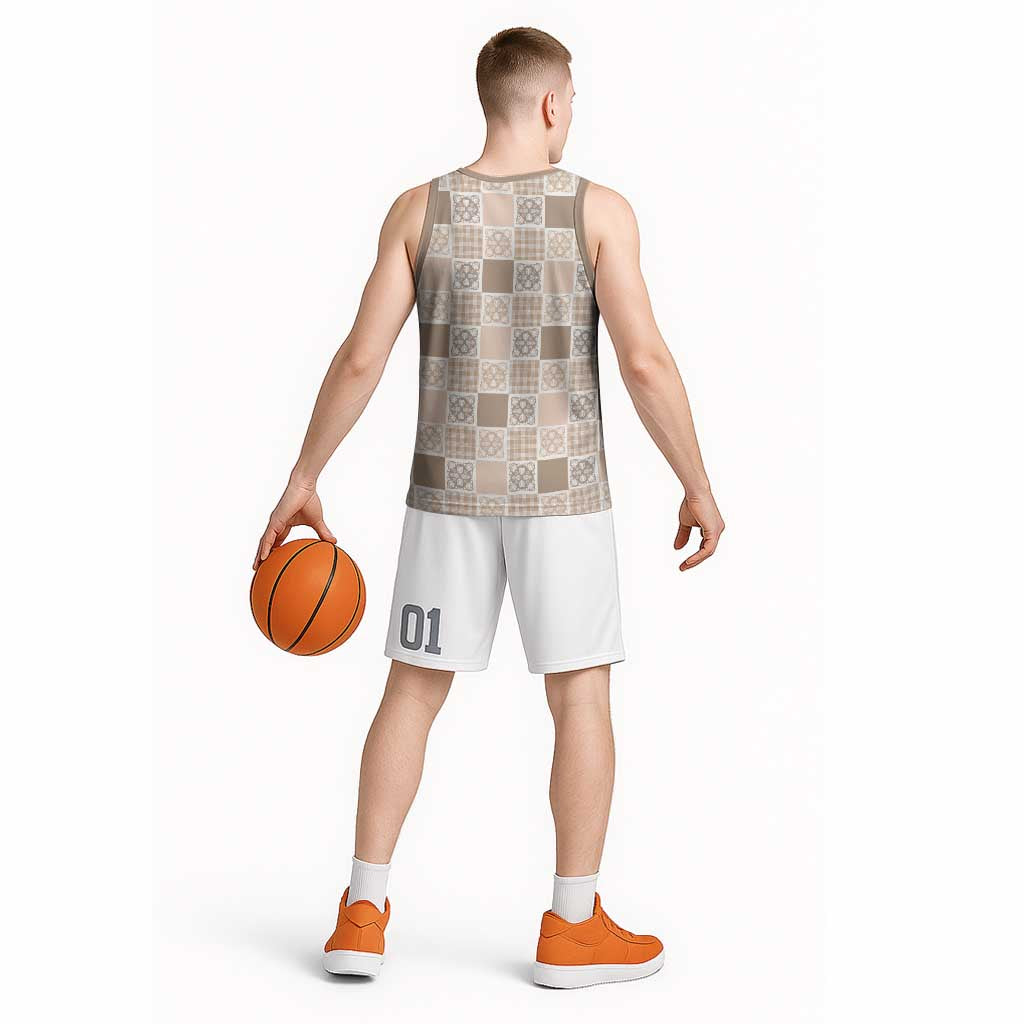 Hawaiian Palaka Quilt Pattern Basketball Jersey Hawaii Culture Tropical Flowers Mix - Polynesian Pride