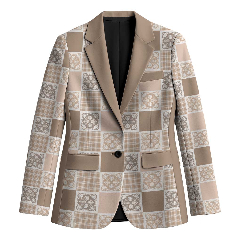 Hawaiian Palaka Quilt Pattern Blazer Hawaii Culture Tropical Flowers Mix - Polynesian Pride