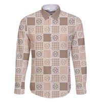 Hawaiian Palaka Quilt Pattern Family Matching Off Shoulder Maxi Dress and Hawaiian Shirt Hawaii Culture Tropical Flowers Mix - Polynesian Pride