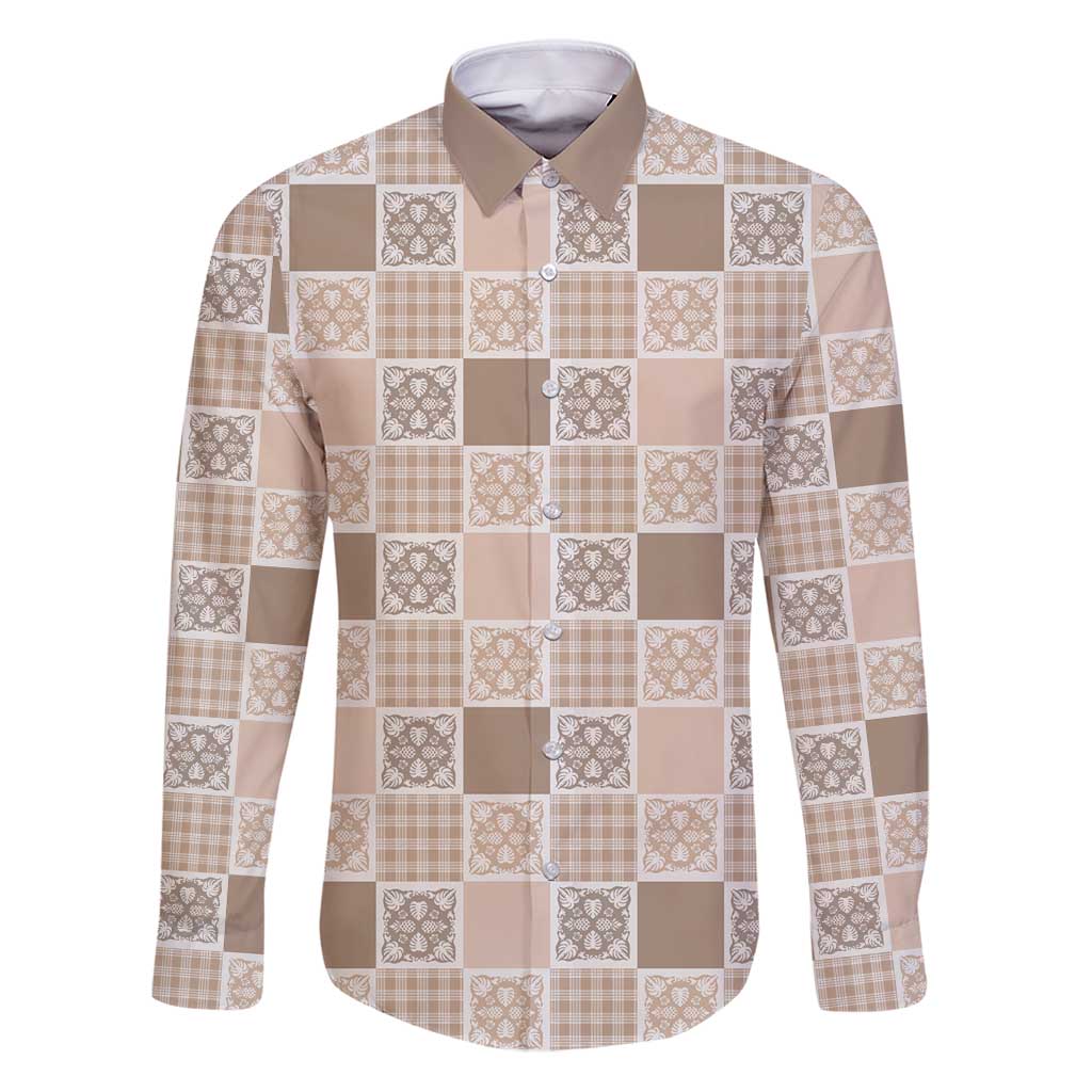 Hawaiian Palaka Quilt Pattern Family Matching Puletasi and Hawaiian Shirt Hawaii Culture Tropical Flowers Mix - Polynesian Pride