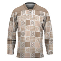 Hawaiian Palaka Quilt Pattern Hockey Jersey Hawaii Culture Tropical Flowers Mix - Polynesian Pride