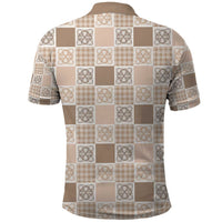 Hawaiian Palaka Quilt Pattern Polo Shirt Hawaii Culture Tropical Flowers Mix - Polynesian Pride