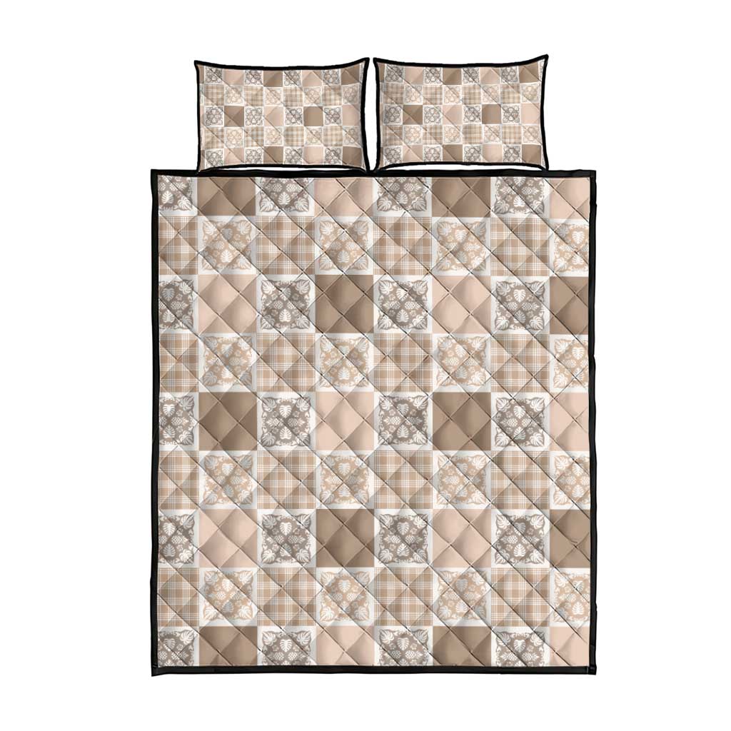 Hawaiian Palaka Quilt Pattern Quilt Bed Set Hawaii Culture Tropical Flowers Mix - Polynesian Pride
