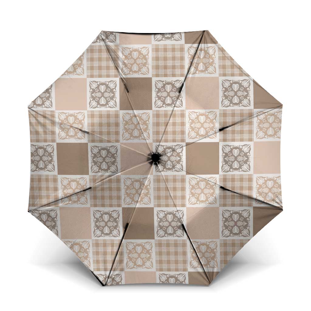 Hawaiian Palaka Quilt Pattern Umbrella Hawaii Culture Tropical Flowers Mix - Polynesian Pride