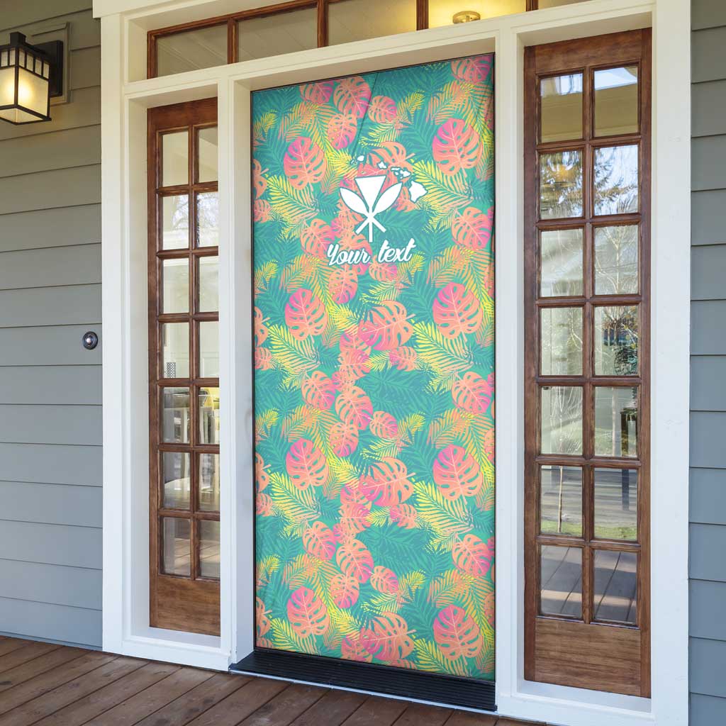 Seamless Hawaiian Quilt Pattern Door Cover Hawaii Culture Palm Leaf Tropical - Polynesian Pride