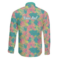 Seamless Hawaiian Quilt Pattern Family Matching Long Sleeve Bodycon Dress and Hawaiian Shirt Hawaii Culture Palm Leaf Tropical - Polynesian Pride