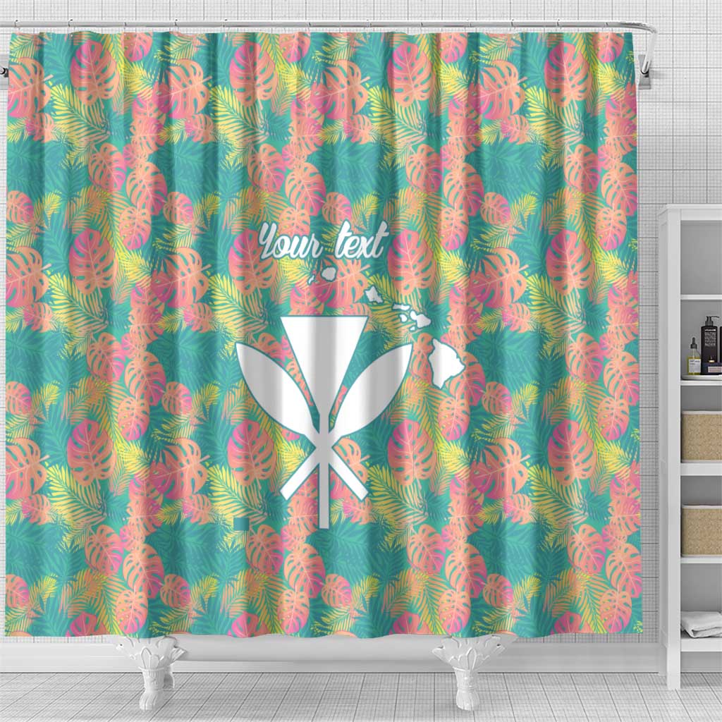 Seamless Hawaiian Quilt Pattern Shower Curtain Hawaii Culture Palm Leaf Tropical - Polynesian Pride