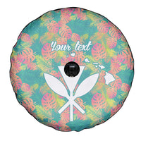 Seamless Hawaiian Quilt Pattern Spare Tire Cover Hawaii Culture Palm Leaf Tropical - Polynesian Pride