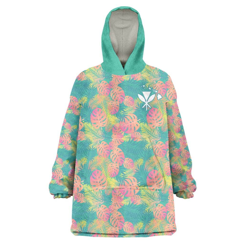 Seamless Hawaiian Quilt Pattern Wearable Blanket Hoodie Hawaii Culture Palm Leaf Tropical - Polynesian Pride