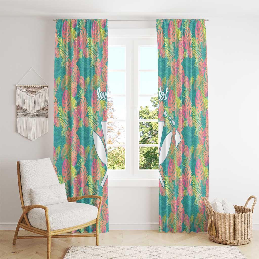 Seamless Hawaiian Quilt Pattern Window Curtain Hawaii Culture Palm Leaf Tropical - Polynesian Pride