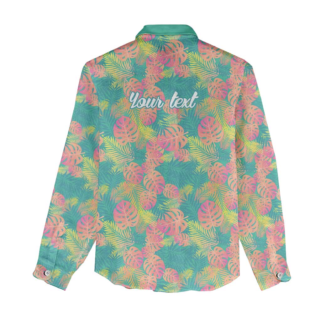 Seamless Hawaiian Quilt Pattern Women Casual Shirt Hawaii Culture Palm Leaf Tropical - Polynesian Pride