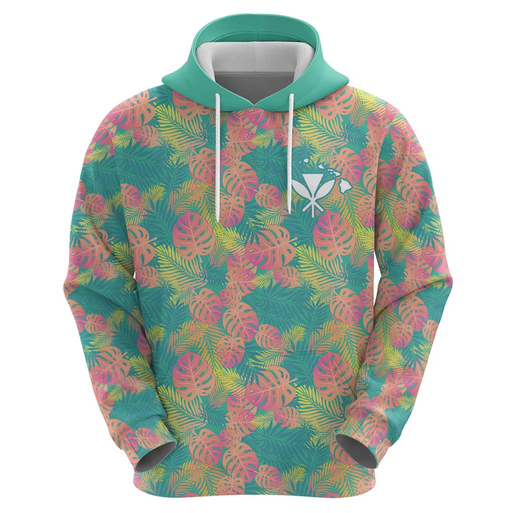 Seamless Hawaiian Quilt Pattern Zip Hoodie Hawaii Culture Palm Leaf Tropical - Polynesian Pride