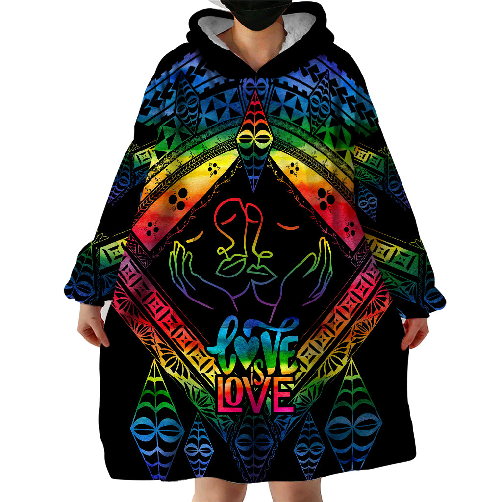 tonga-lgbt-wearable-blanket-hoodie-love-is-love-ngatu-rainbow-water-color