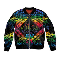 personalised-tonga-lgbt-sleeve-zip-bomber-jacket-love-is-love-ngatu-rainbow-water-color