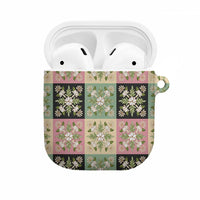 Seamless Pattern Maile and Pikake Lei AirPods Case Squares Maile Leaf - Polynesian Pride
