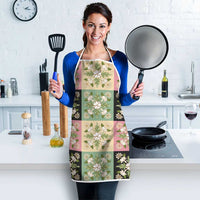 Seamless Pattern Maile and Pikake Lei Apron Squares Maile Leaf - Polynesian Pride