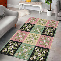 Seamless Pattern Maile and Pikake Lei Area Rug Squares Maile Leaf LT9 - Polynesian Pride