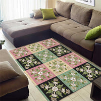 Seamless Pattern Maile and Pikake Lei Area Rug Squares Maile Leaf LT9 - Polynesian Pride