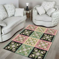 Seamless Pattern Maile and Pikake Lei Area Rug Squares Maile Leaf LT9 - Polynesian Pride