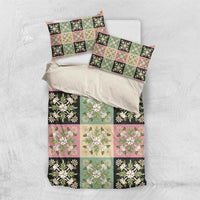 Seamless Pattern Maile and Pikake Lei Bedding Set Squares Maile Leaf - Polynesian Pride