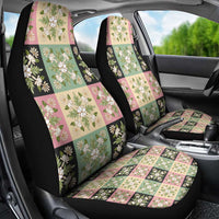 Seamless Pattern Maile and Pikake Lei Car Seat Cover Squares Maile Leaf - Polynesian Pride
