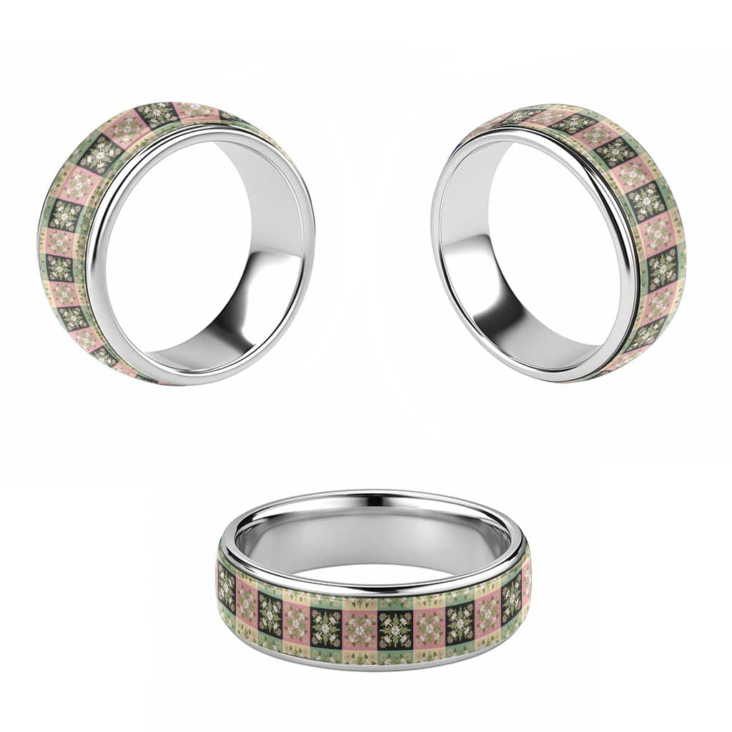 Seamless Pattern Maile and Pikake Lei Classic Ring Squares Maile Leaf - Polynesian Pride
