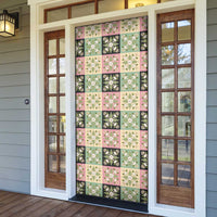 Seamless Pattern Maile and Pikake Lei Door Cover Squares Maile Leaf - Polynesian Pride