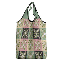 Seamless Pattern Maile and Pikake Lei Grocery Bag Squares Maile Leaf - Polynesian Pride