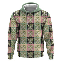 Seamless Pattern Maile and Pikake Lei Hoodie Squares Maile Leaf - Polynesian Pride