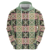 Seamless Pattern Maile and Pikake Lei Hoodie Squares Maile Leaf - Polynesian Pride