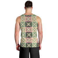Seamless Pattern Maile and Pikake Lei Men Tank Top Squares Maile Leaf - Polynesian Pride