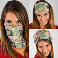 Seamless Pattern Maile and Pikake Lei Neck Gaiter Squares Maile Leaf - Polynesian Pride