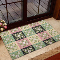 Seamless Pattern Maile and Pikake Lei Rubber Doormat Squares Maile Leaf LT9 - Polynesian Pride