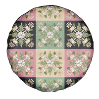 Seamless Pattern Maile and Pikake Lei Spare Tire Cover Squares Maile Leaf - Polynesian Pride