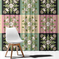 Seamless Pattern Maile and Pikake Lei Window Curtain Squares Maile Leaf - Polynesian Pride