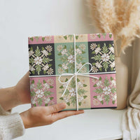 Seamless Pattern Maile and Pikake Lei Wrapping Paper Squares Maile Leaf - Polynesian Pride