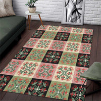 Seamless Pattern Pikake Lei Area Rug Floral Squares Pikake LT9 Pink - Polynesian Pride