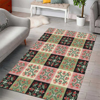 Seamless Pattern Pikake Lei Area Rug Floral Squares Pikake LT9 - Polynesian Pride