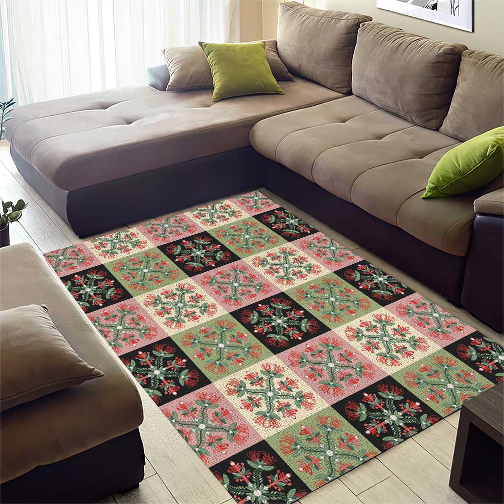 Seamless Pattern Pikake Lei Area Rug Floral Squares Pikake LT9 - Polynesian Pride