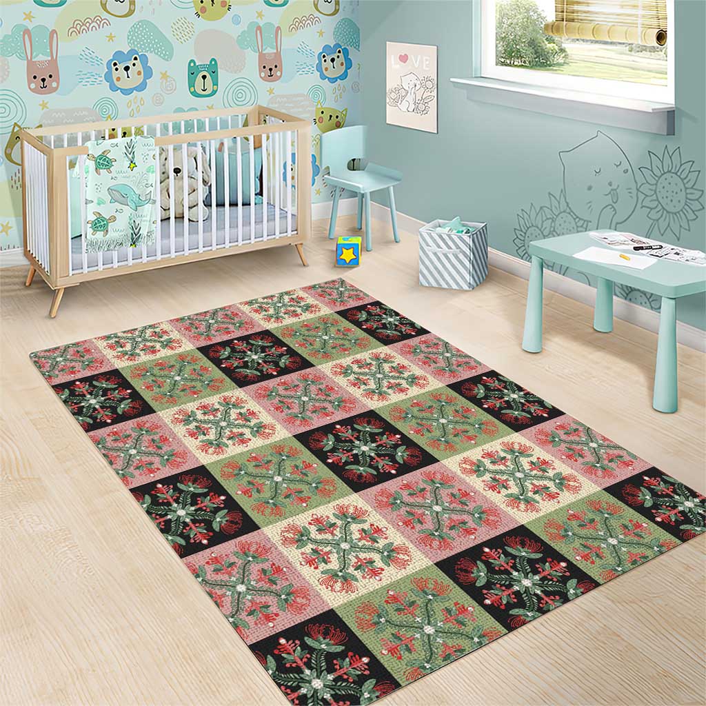 Seamless Pattern Pikake Lei Area Rug Floral Squares Pikake LT9 - Polynesian Pride