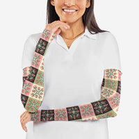 Seamless Pattern Pikake Lei Arm Sleeves Floral Squares Pikake - Polynesian Pride