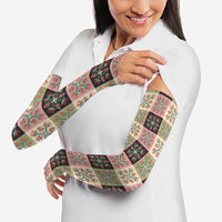 Seamless Pattern Pikake Lei Arm Sleeves Floral Squares Pikake - Polynesian Pride