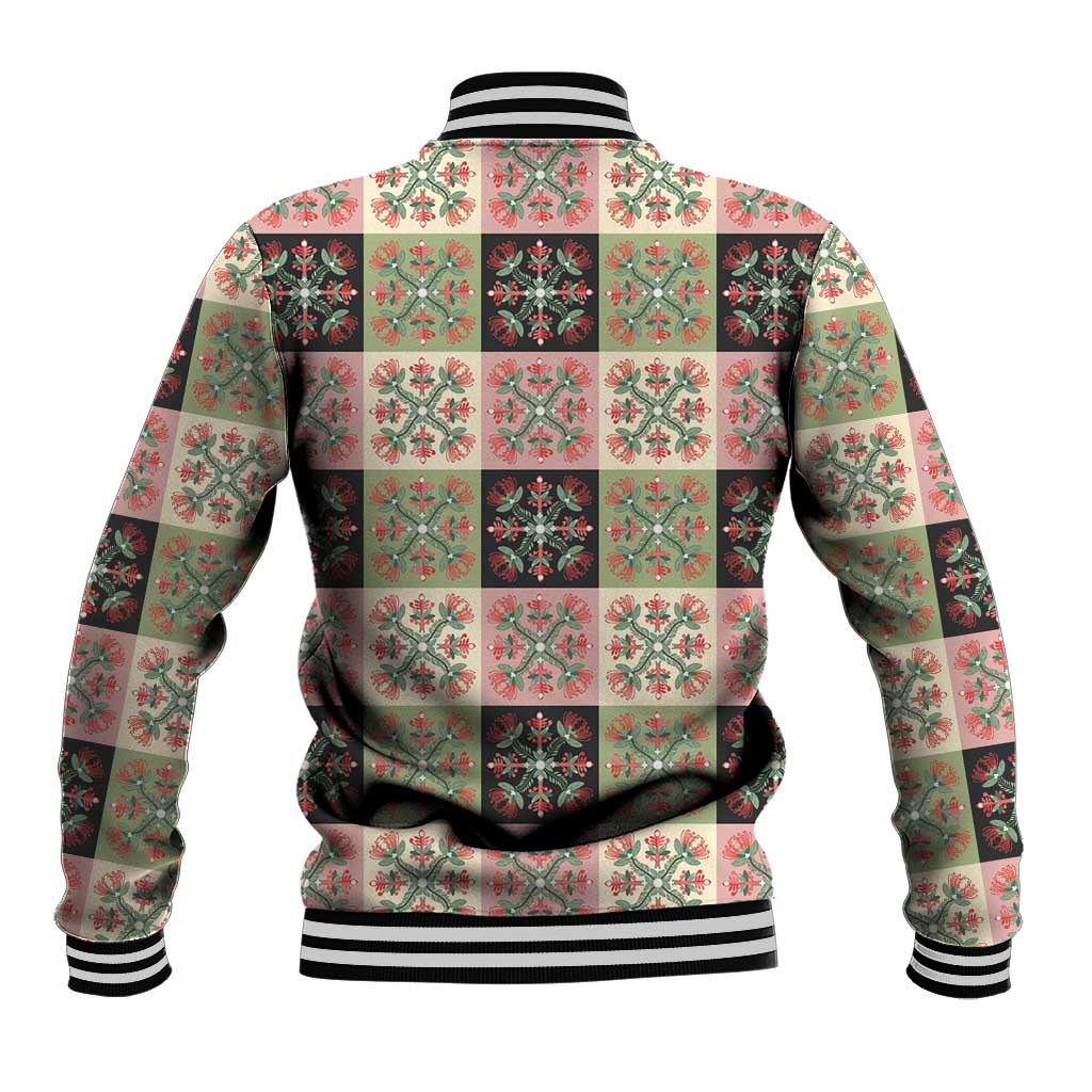 Seamless Pattern Pikake Lei Baseball Jacket Floral Squares Pikake LT9 - Polynesian Pride