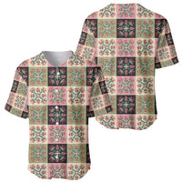 Seamless Pattern Pikake Lei Baseball Jersey Floral Squares Pikake - Polynesian Pride