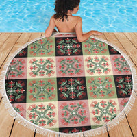 Seamless Pattern Pikake Lei Beach Blanket Floral Squares Pikake - Polynesian Pride