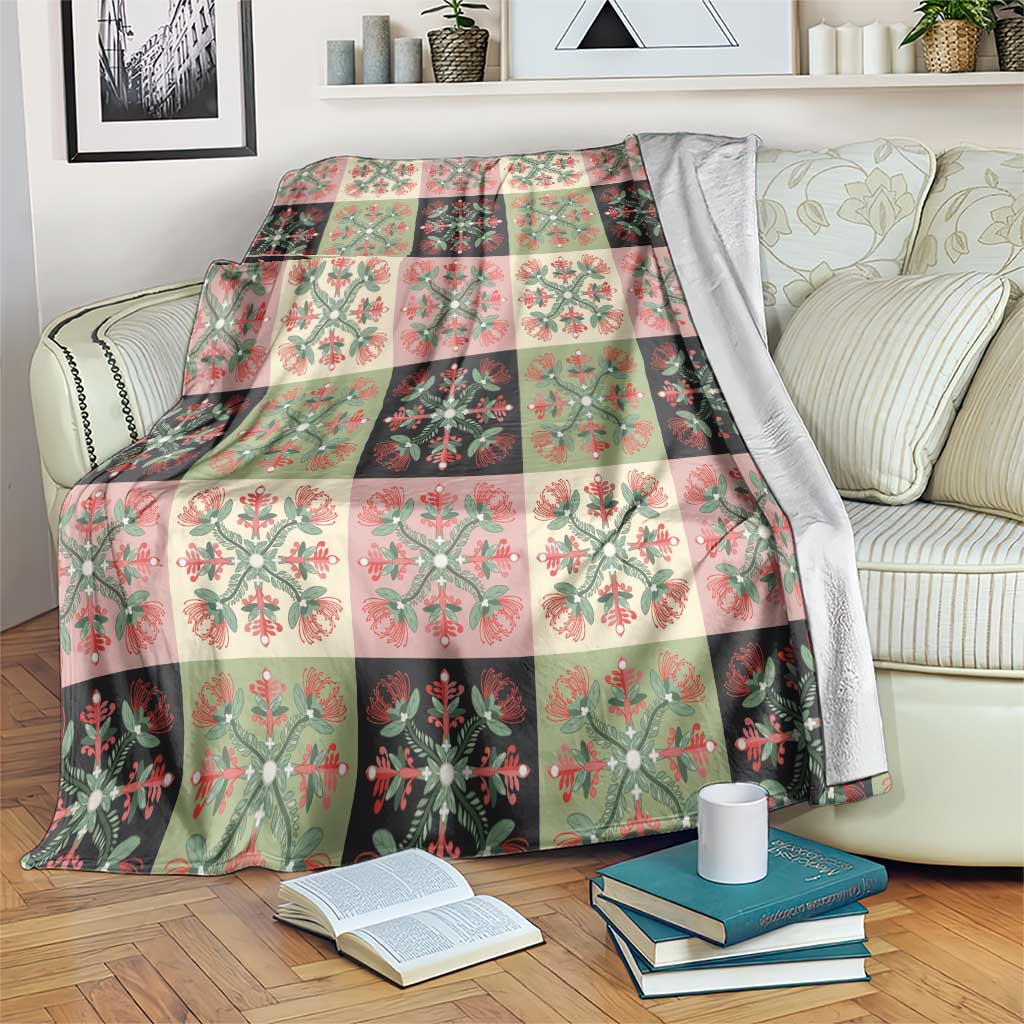 Seamless Pattern Pikake Lei Blanket Floral Squares Pikake - Polynesian Pride