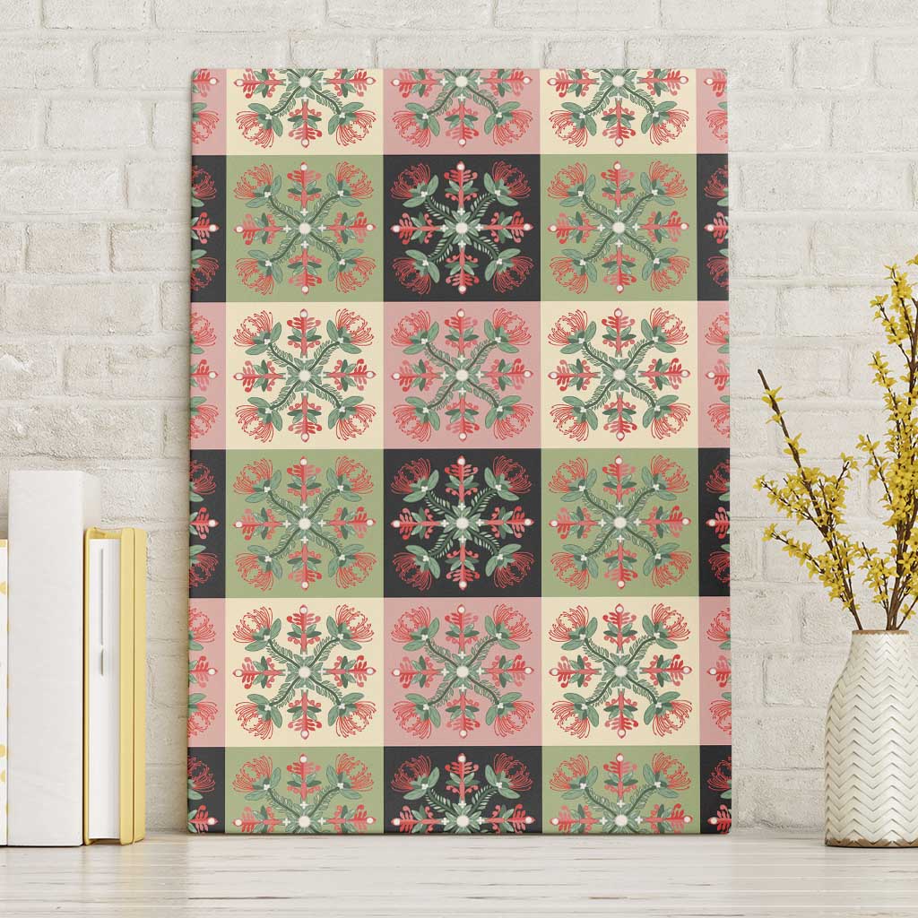 Seamless Pattern Pikake Lei Canvas Wall Art Floral Squares Pikake - Polynesian Pride