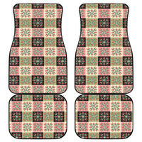 Seamless Pattern Pikake Lei Car Mats Floral Squares Pikake - Polynesian Pride