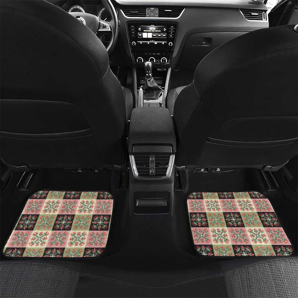 Seamless Pattern Pikake Lei Car Mats Floral Squares Pikake - Polynesian Pride